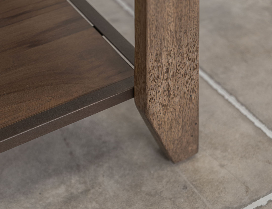 Table d'appoint en teca naturel - Marron