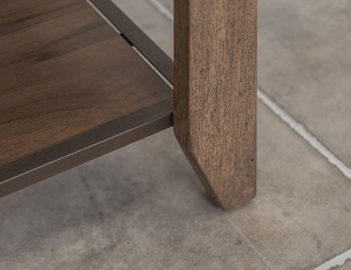 Table d'appoint en teca naturel - Marron