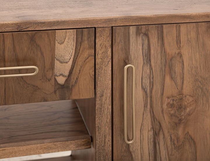 Balam - 80" TV Stand For Fire Place - Light Brown