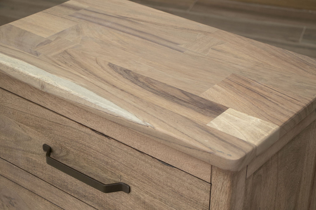 Parota Natural - Mesita de Noche - Marrón Capuchino