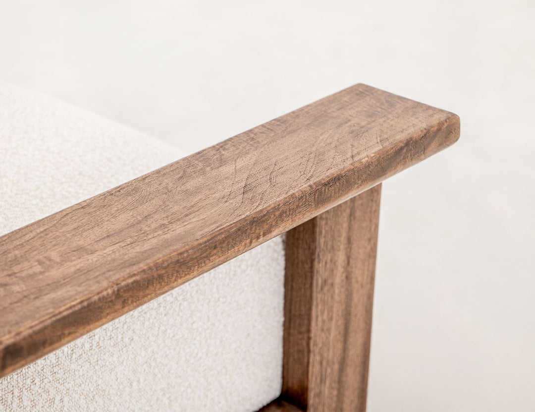 Duna - Armchair - White / Light Brown