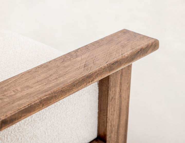 Duna - Armchair - White / Light Brown