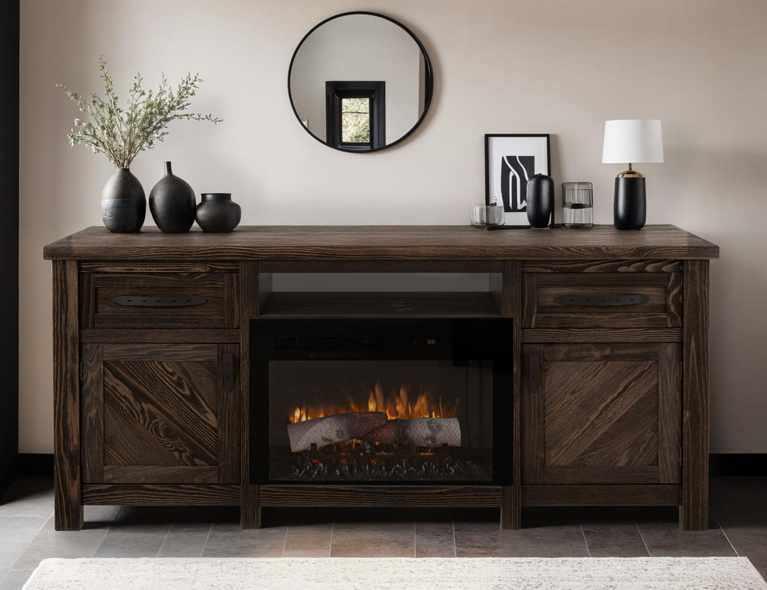 Dutton - TV Stand For Electric Fireplace - Rookwood Brown