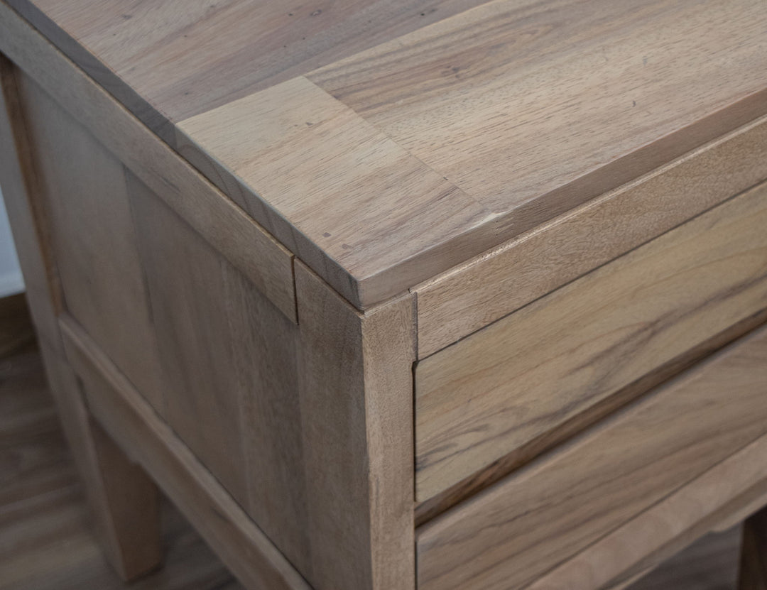 Parota Nova - Table de chevet à 2 tiroirs - Cappuccino marron