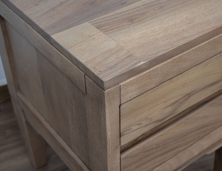 Parota Nova - Table de chevet à 2 tiroirs - Cappuccino marron