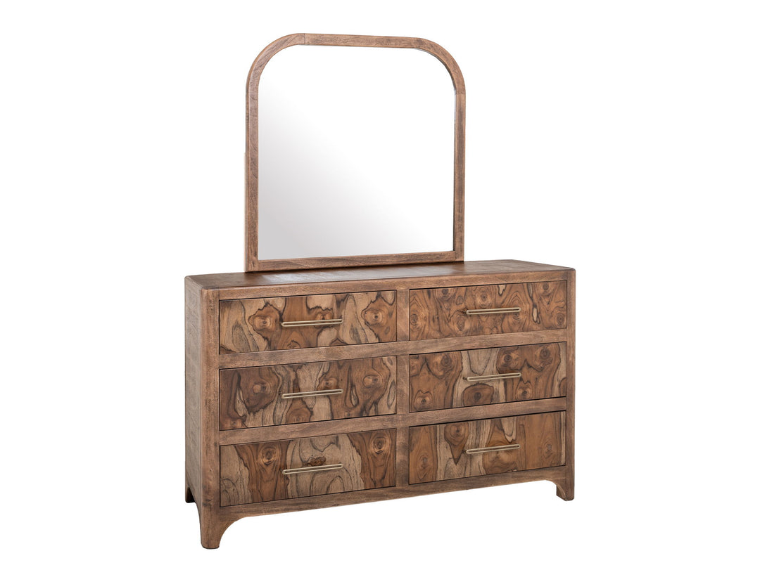 Praga - Espejo - Almendra / Marrón Barril