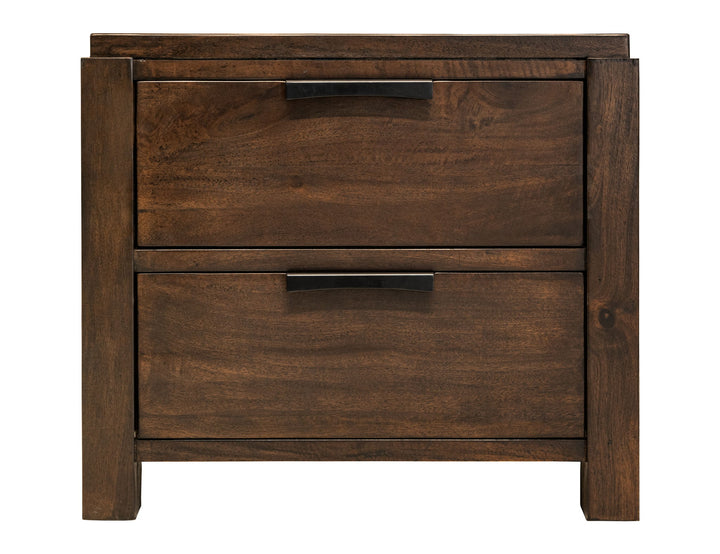 Raramuri - Mesita de noche de 2 cajones - Marrón oscuro