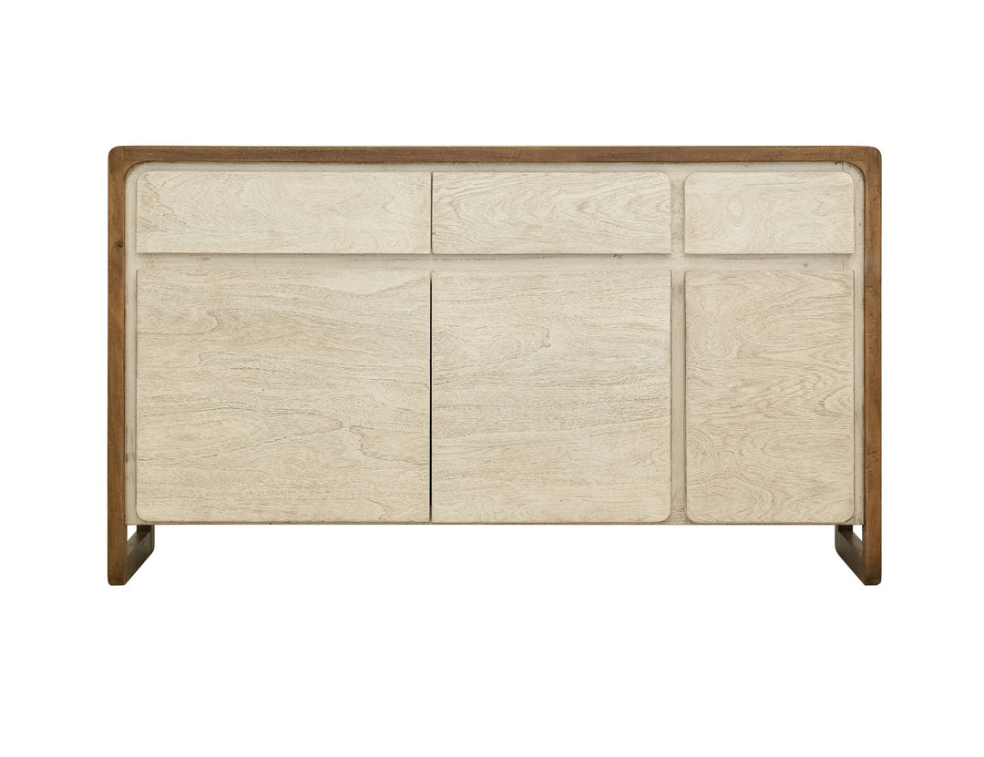 Evoke - 3 Drawer & 3 Door TV Stand/Console - Ivory / Brown