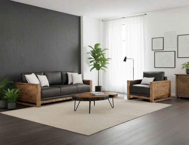 Ancora - Sofa - Dark Gray / Light Brown
