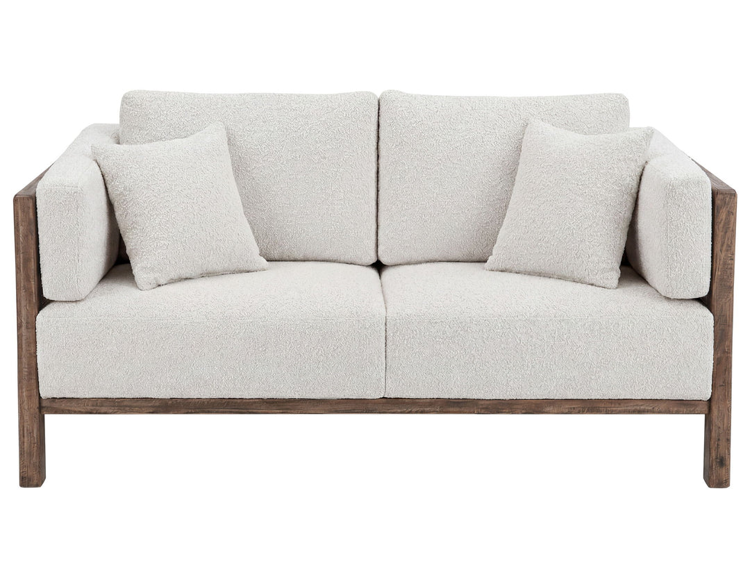 Roots - Wooden Frame Upholstered Loveseat - Talawa / Beige