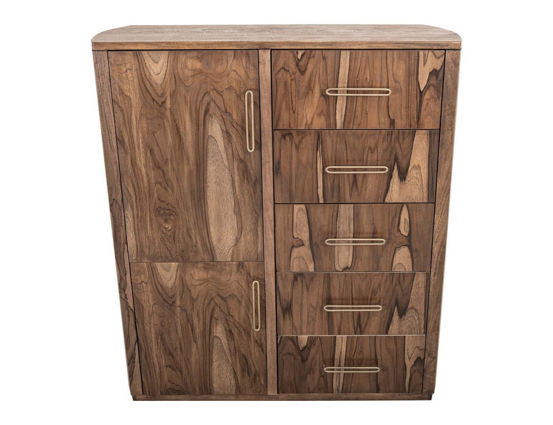 Balam - Gentleman Chest With 5 Drawer & 2 Door - Light Brown