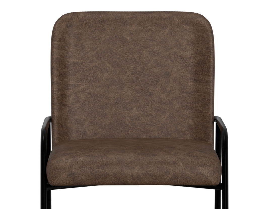 Seating - 24" Upholstered Barstool - Chocolate Brown / Black