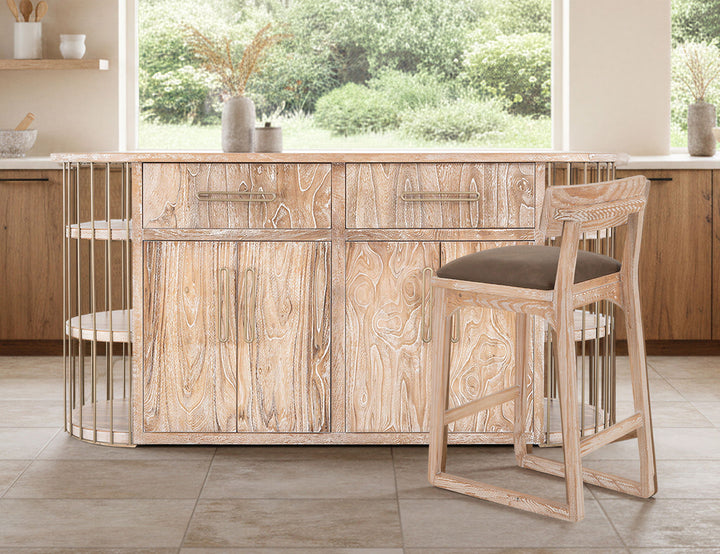 Balam - 24" Barstool (Set of 2) - Light Brown / Dark Brown