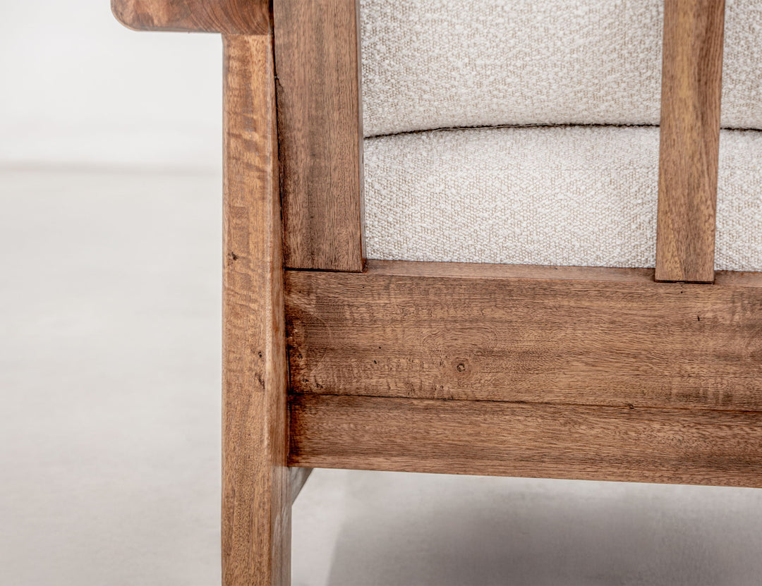 Duna - Canapé - Blanc / Marron clair