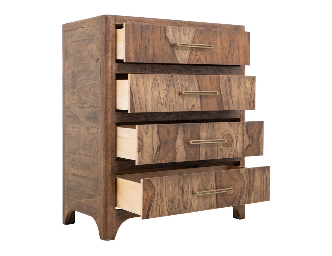 Praga - 4-Drawer Chest - Almond / Barrel Brown