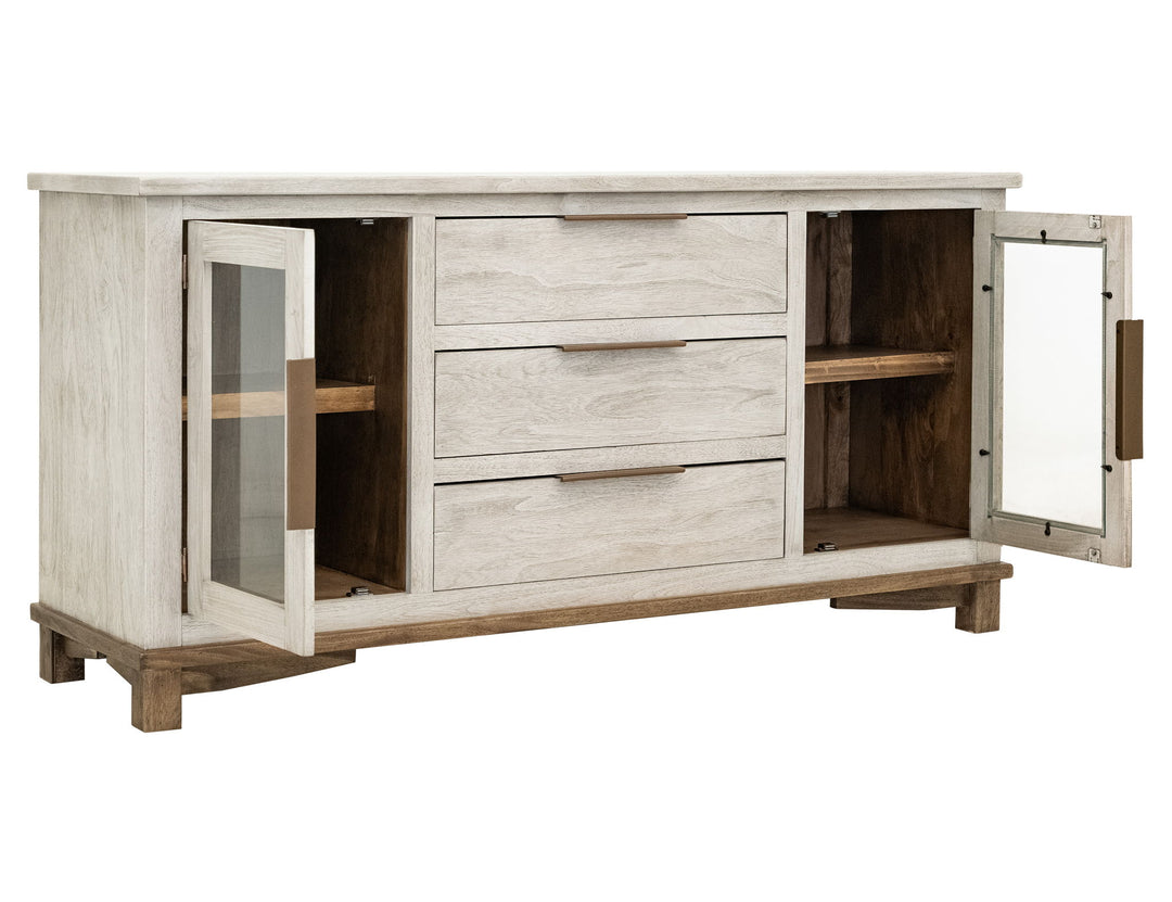 Loft - 3 Drawer & 2 Door Buffet - Gray / Beige
