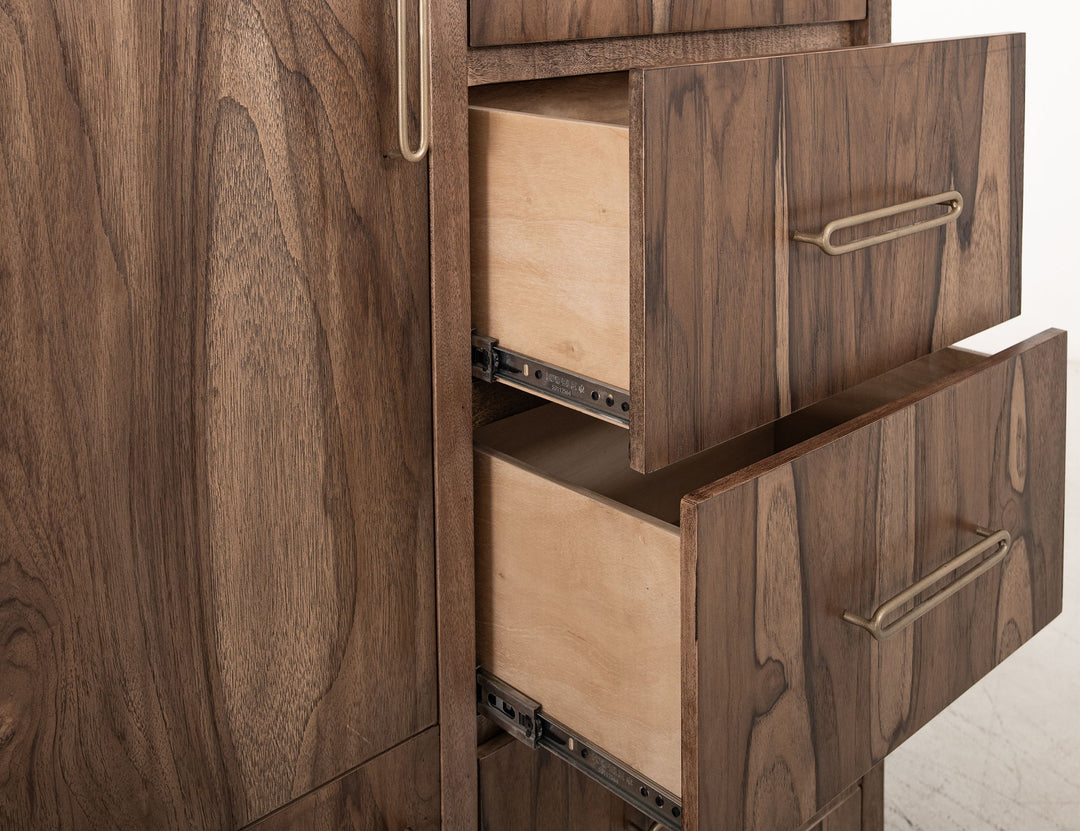 Balam - Gentleman Chest With 5 Drawer & 2 Door - Light Brown