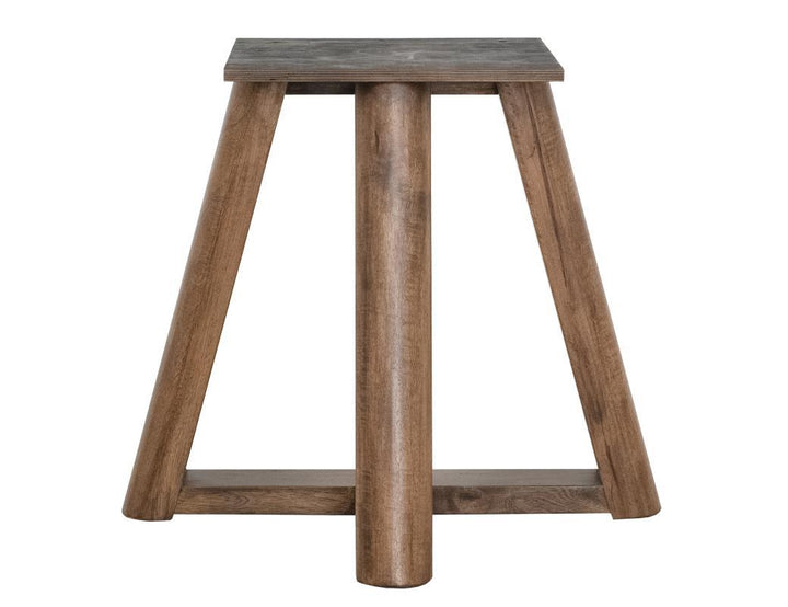 Silver - Round Dining Table - Brown
