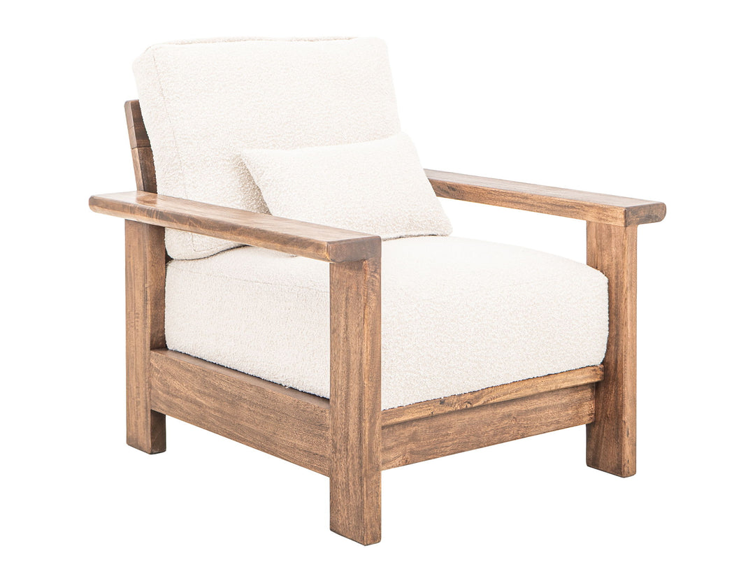Duna - Armchair - White / Light Brown