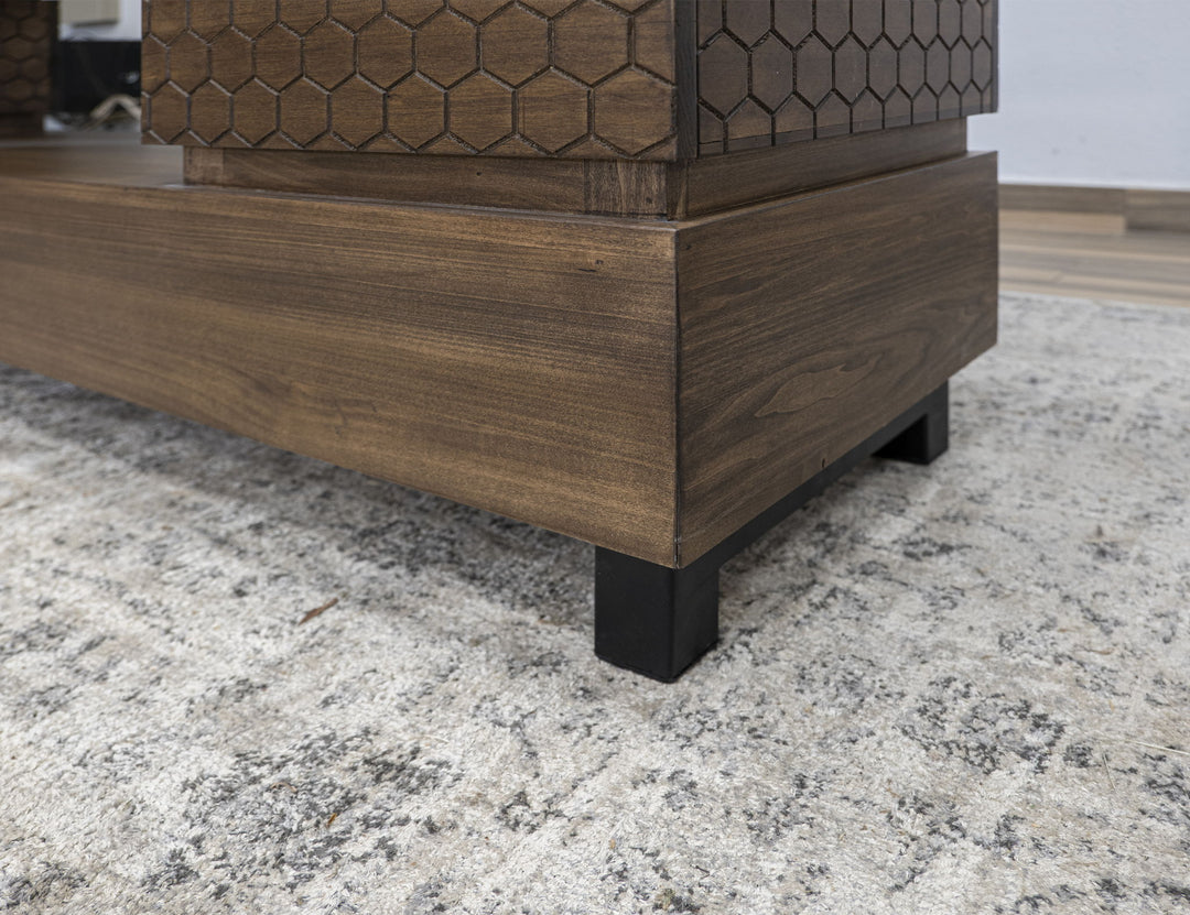 Meuble TV Honey à 2 tiroirs - Brun tonneau