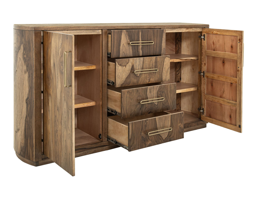 Buffet Balam à 4 tiroirs et 2 portes - Marron clair