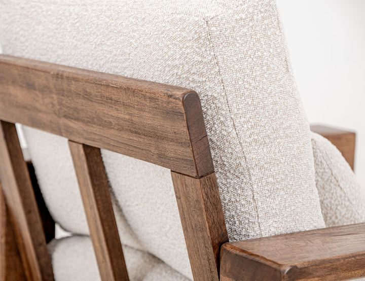 Duna - Armchair - White / Light Brown
