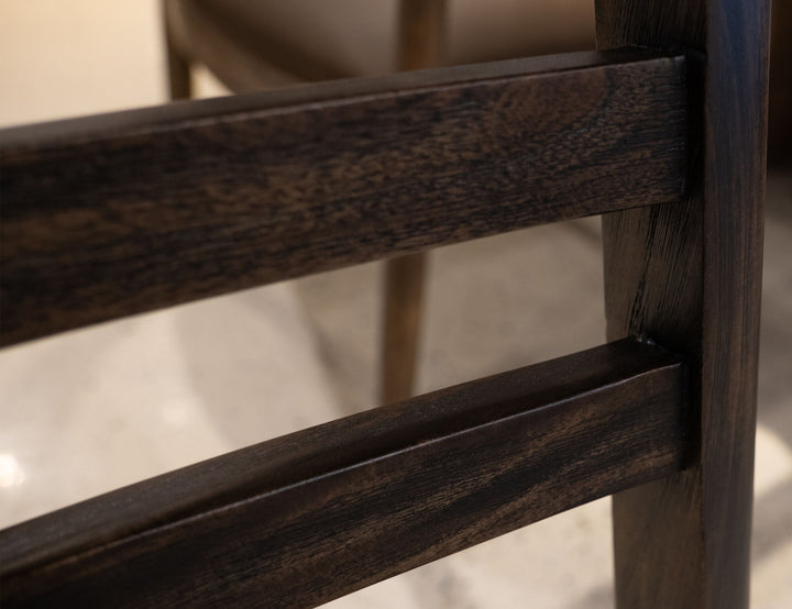 Balam - Silla de madera con asiento tapizado (juego de 2) - Negro petróleo