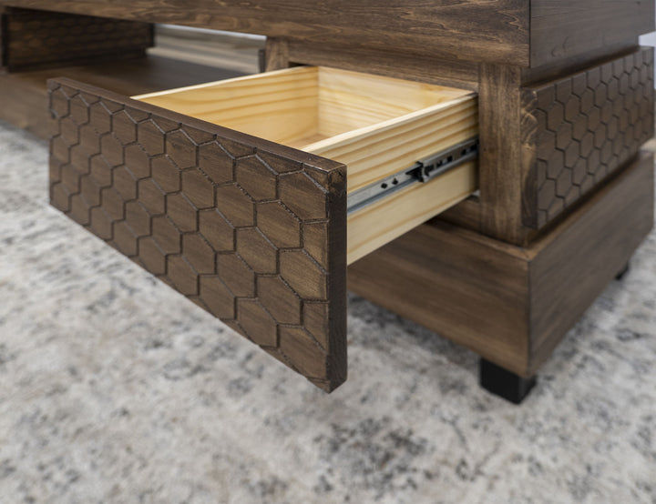 Meuble TV Honey à 2 tiroirs - Brun tonneau