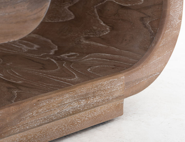 Balam - Wooden Bench With Cushioned Seat - Ivory White