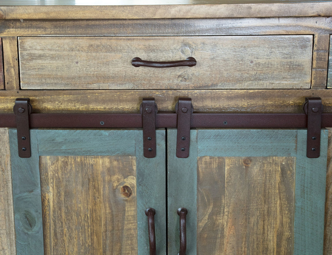 Antique - 2 Drawers Kitchen Island - Multicolor