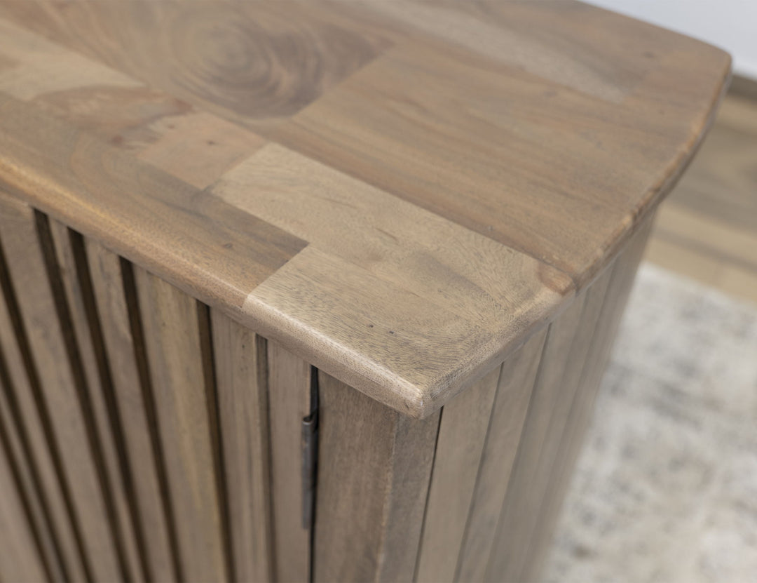 Mezquite - Mueble de TV con chimenea, 1 cajón y 2 puertas - Marrón Mezquite