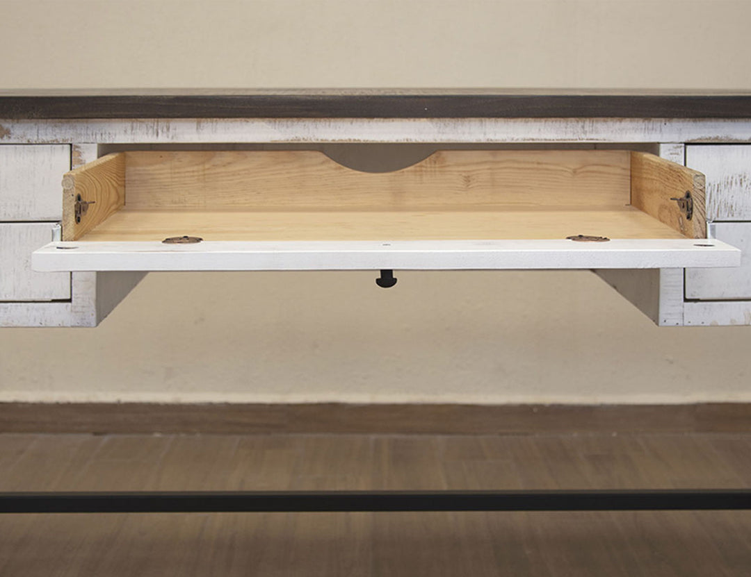 Pueblo - Desk - Antiqued White / Brown