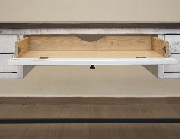 Pueblo - Desk - Antiqued White / Brown