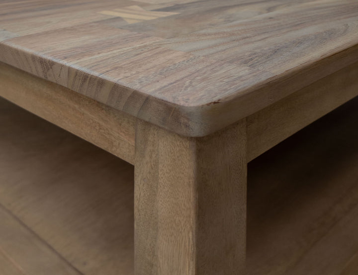 Parota Natural - Mesa de Cóctel Cuadrada - Marrón Capuchino