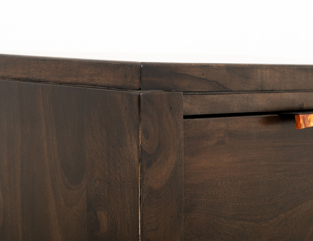 Raramuri - Mesita de noche de 2 cajones - Marrón oscuro