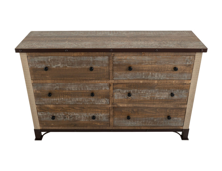 Antique - Dresser With 6 Drawers - Multicolor