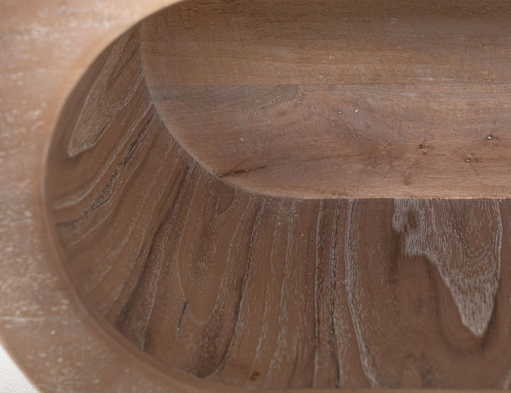 Balam - Wooden Bench With Cushioned Seat - Ivory White