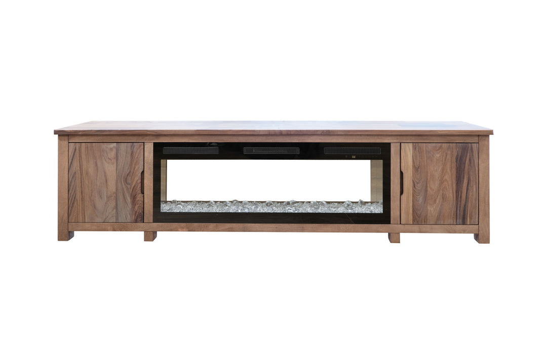 Parota - 93" Electric Fireplace - Dark Brown