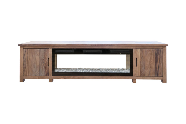 Parota - 93" Electric Fireplace - Dark Brown
