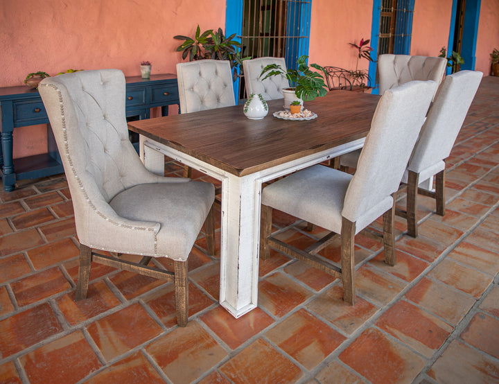 Aruba - Silla tapizada (juego de 2) - Marrón/Marfil