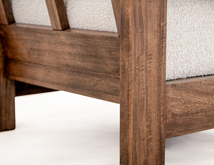 Duna - Armchair - White / Light Brown