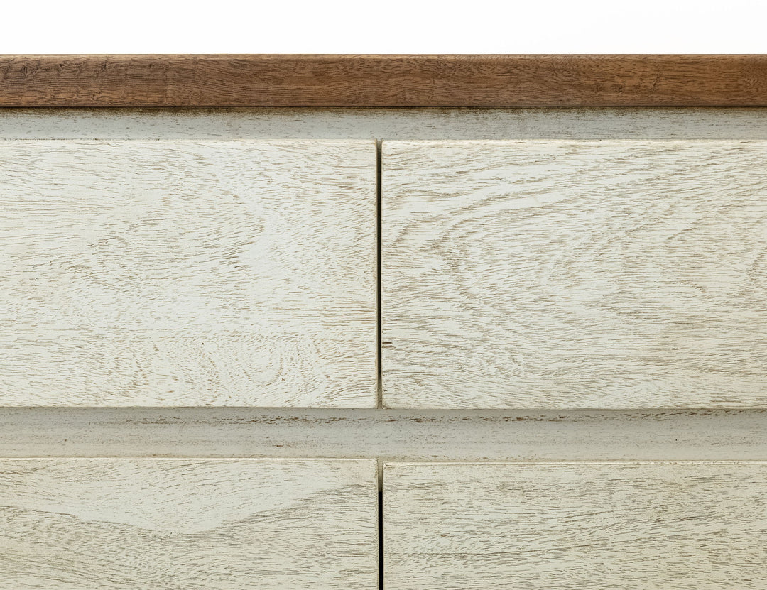 Evoke - 3 Drawer & 3 Door TV Stand/Console - Ivory / Brown