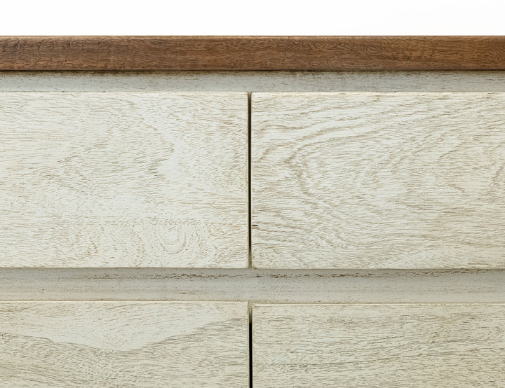 Evoke - 3 Drawer & 3 Door TV Stand/Console - Ivory / Brown