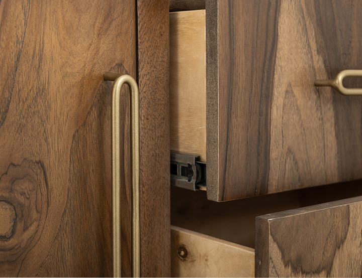 Buffet Balam à 4 tiroirs et 2 portes - Marron clair