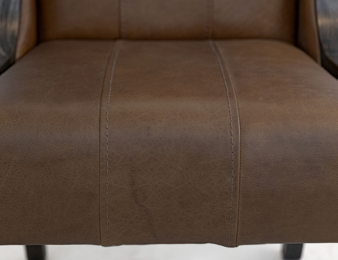 Balam - Leather Upholstered Chair (Set of 2) - Brown