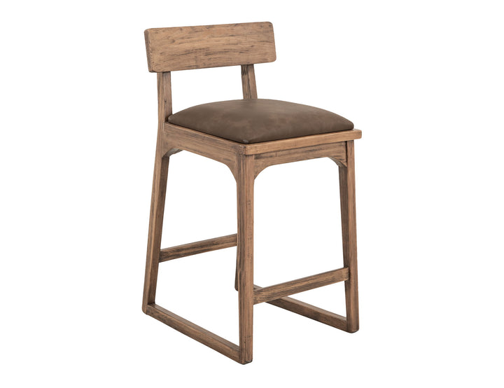 Balam - 24" Upholstered Barstool (Set of 2) - Light Brown / Dark Brown