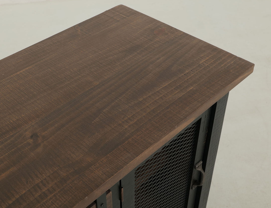 Pueblo - TV Stand / Console / Wall Unit - Black / Medium Brown