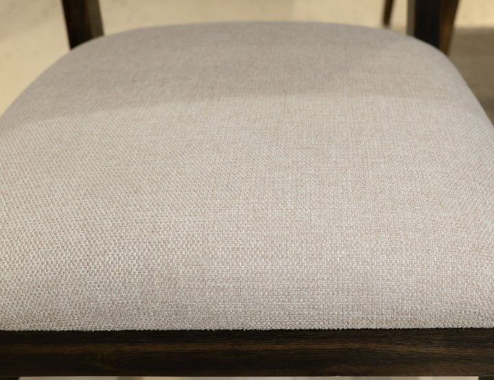 Balam - Silla de madera con asiento tapizado (juego de 2) - Negro petróleo