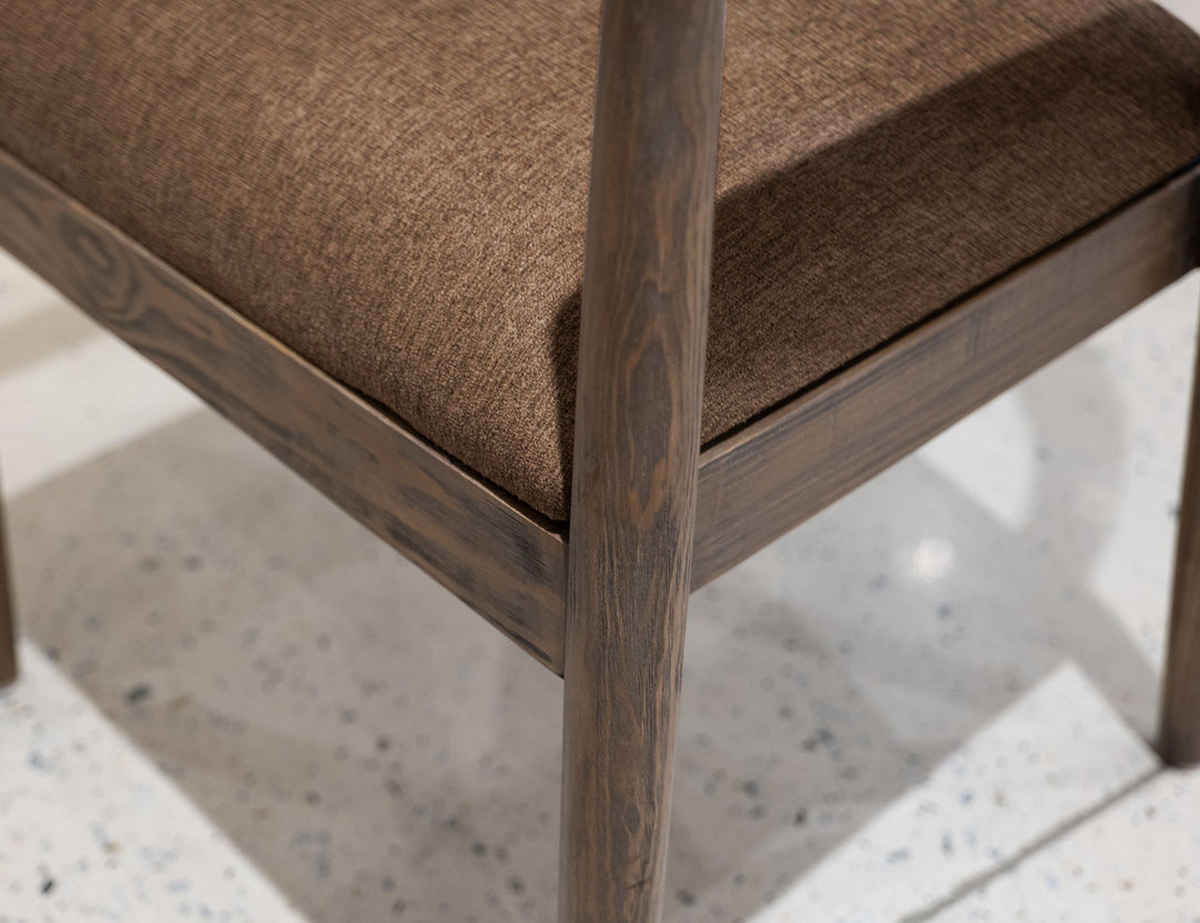 Sillón de madera de teca natural - Roble aserrado en cuartos / Marrón granate