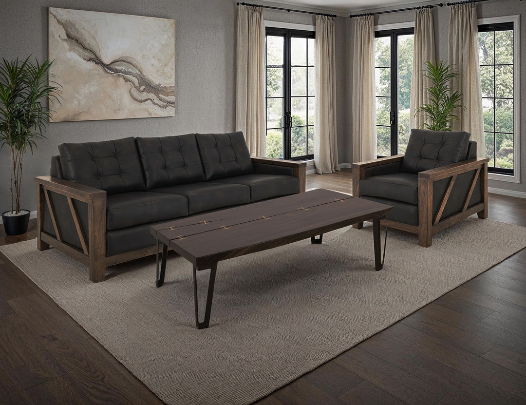 Walnut - Loveseat - Licorice Black